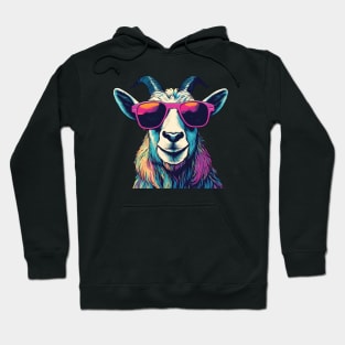 Billy Goat With Sunglasses Colorful Hoodie